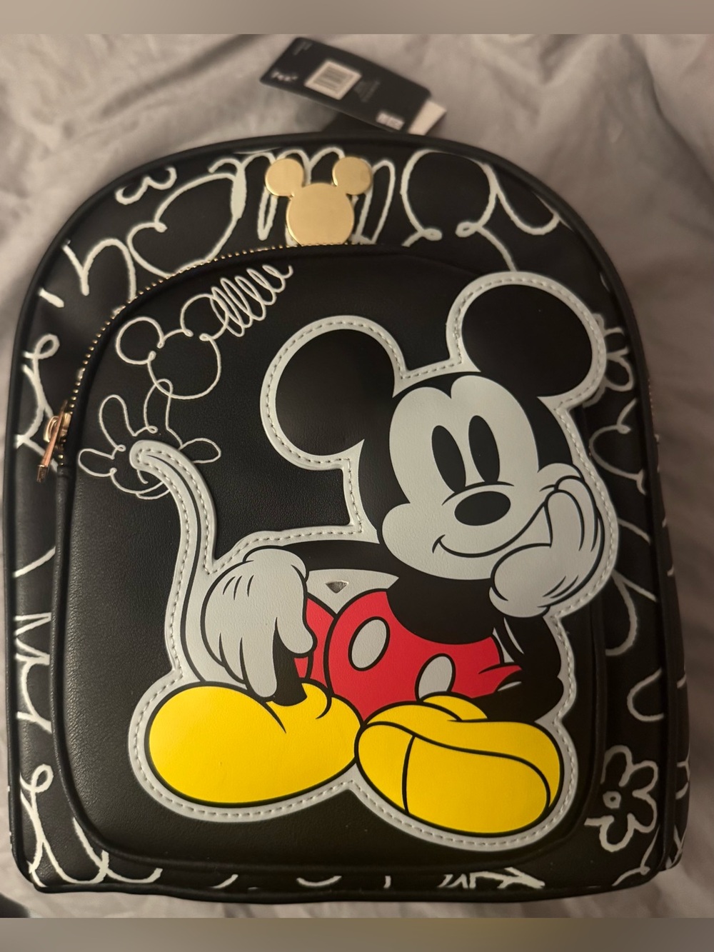 Disney’s Mickey Mouse Backpack W/Gold Accents New with Tags